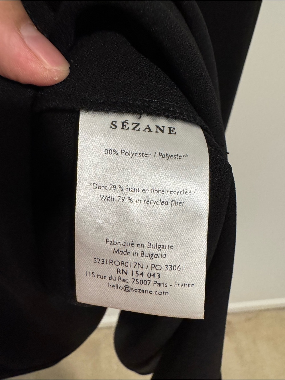 Sezane Black Button-Front Midi Dress with Belt - Picture 7 of 8